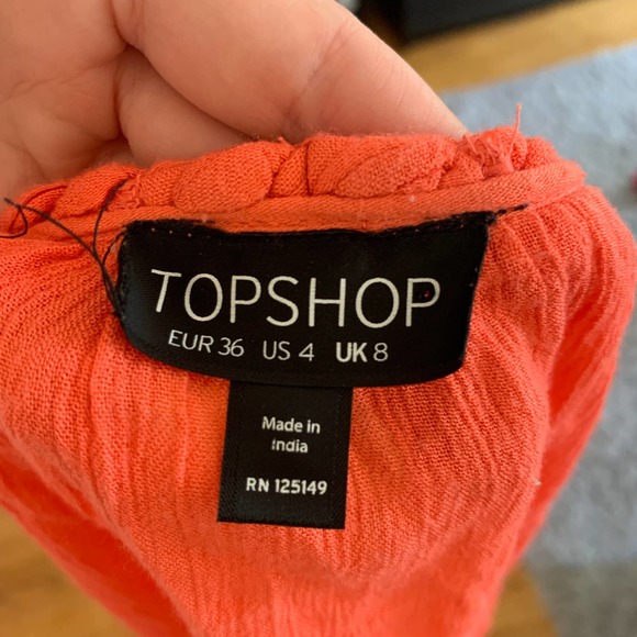 Topshop Orange Braided Strap Cami Tank Top 4 - Picture 4 of 5
